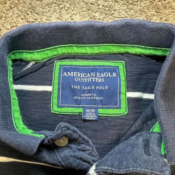 American Eagle long sleeve Polo shirt Medium business casual work men’s golf - Picture 4 of 6